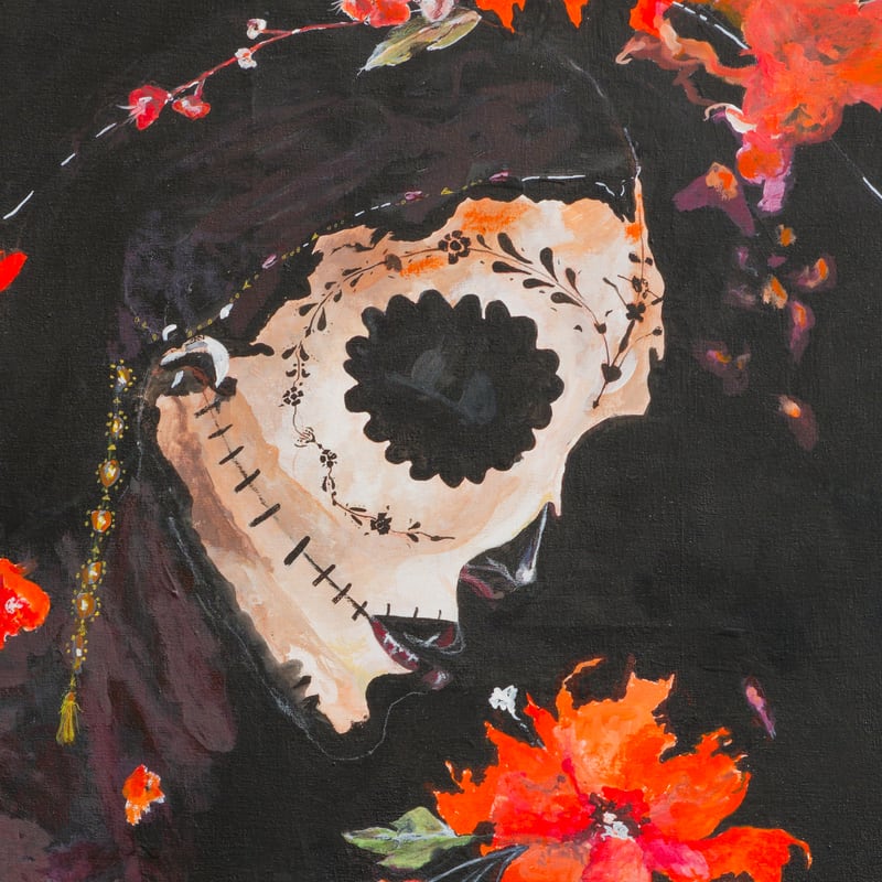 Catrina, detalle del rostro